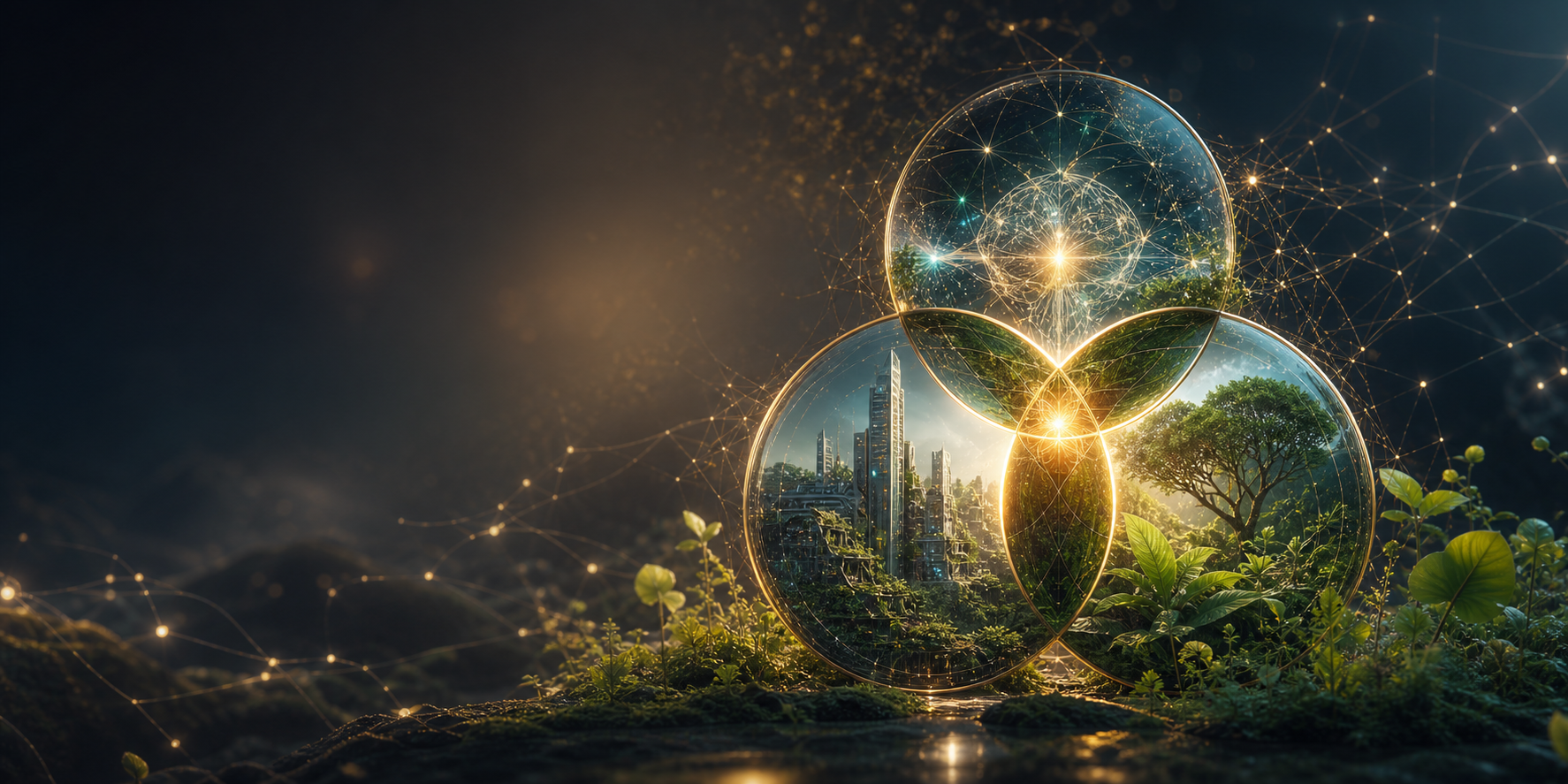 A luminous conscious ecosystem network across nature and technology