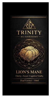 Trinity Mushrooms Lion's Mane bottle