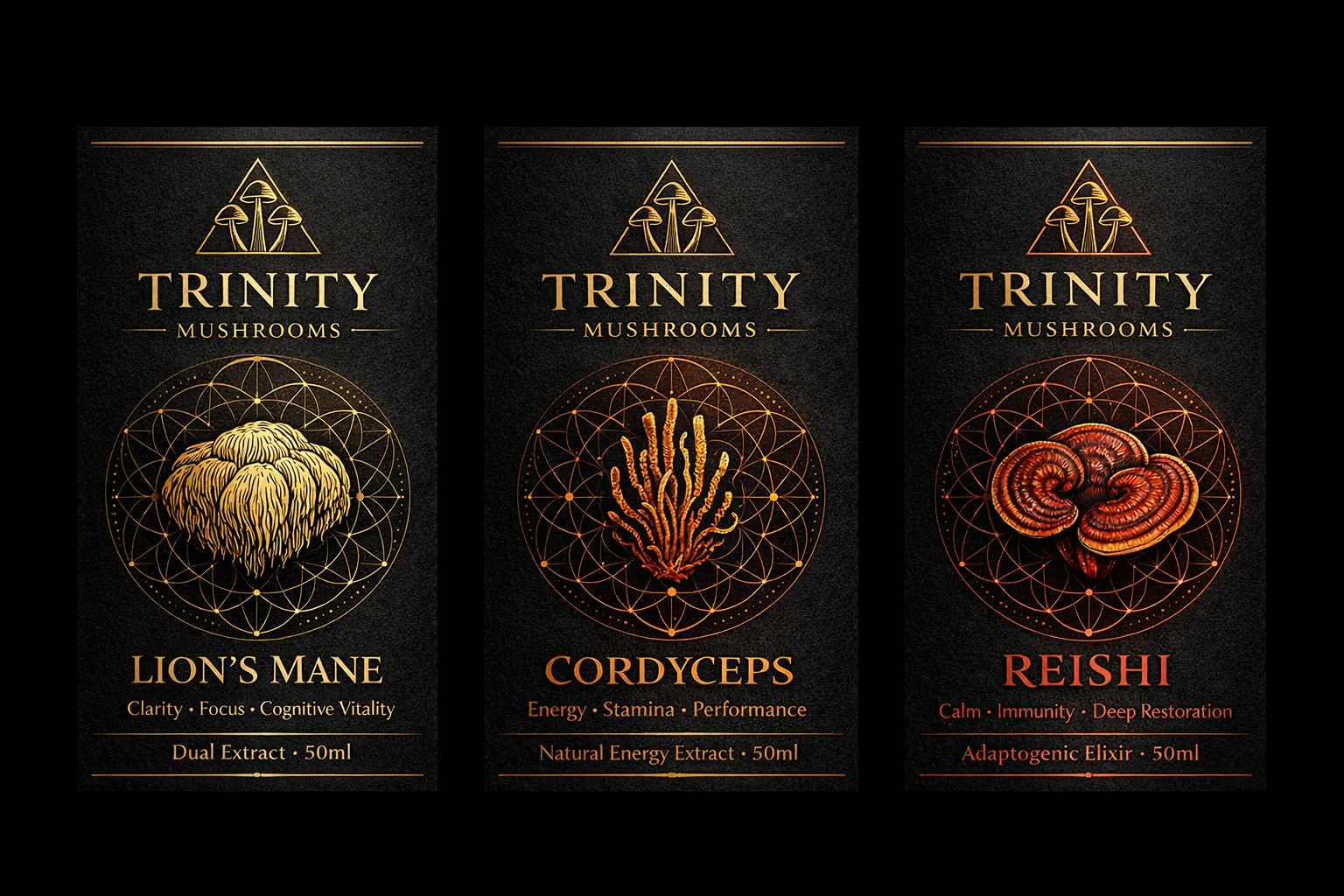 Trinity Mushroom trio product set