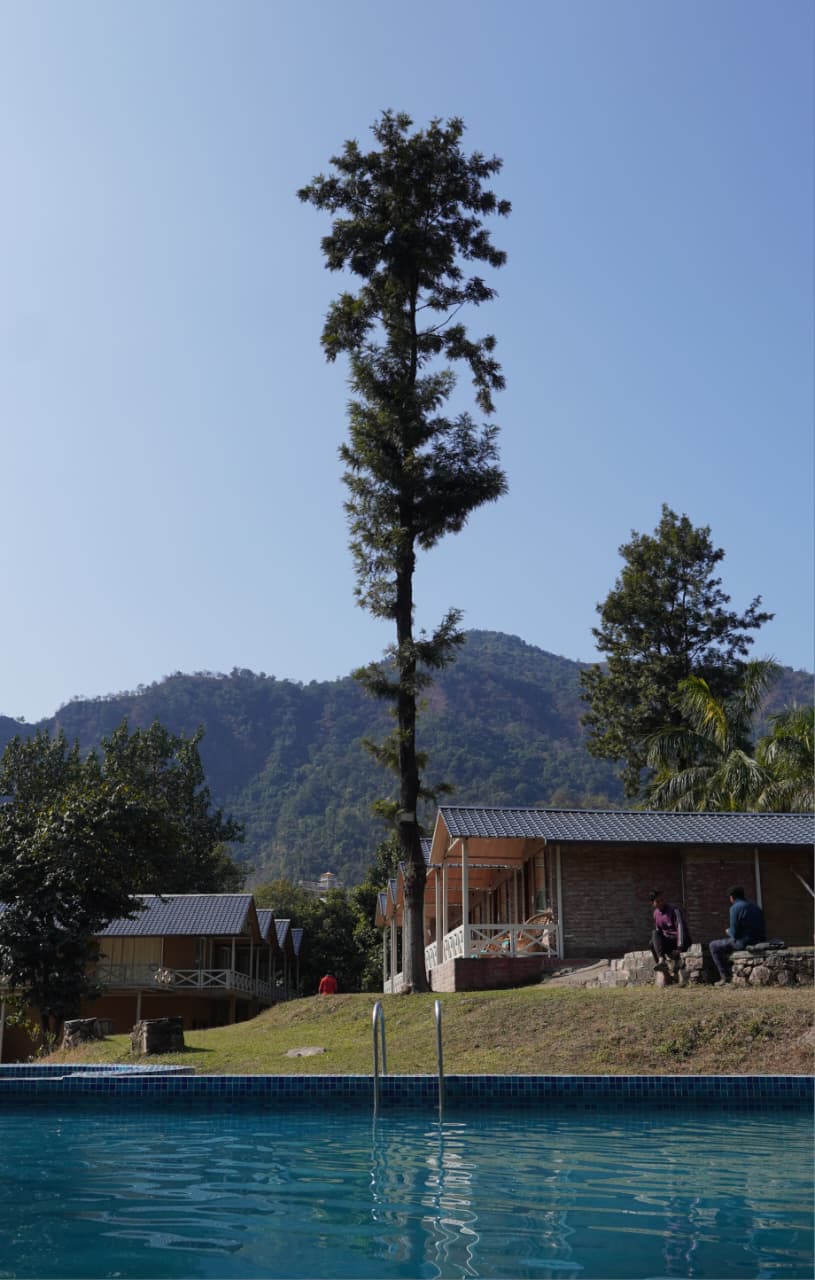 High Bank Himalayan Retreat poolside cottages