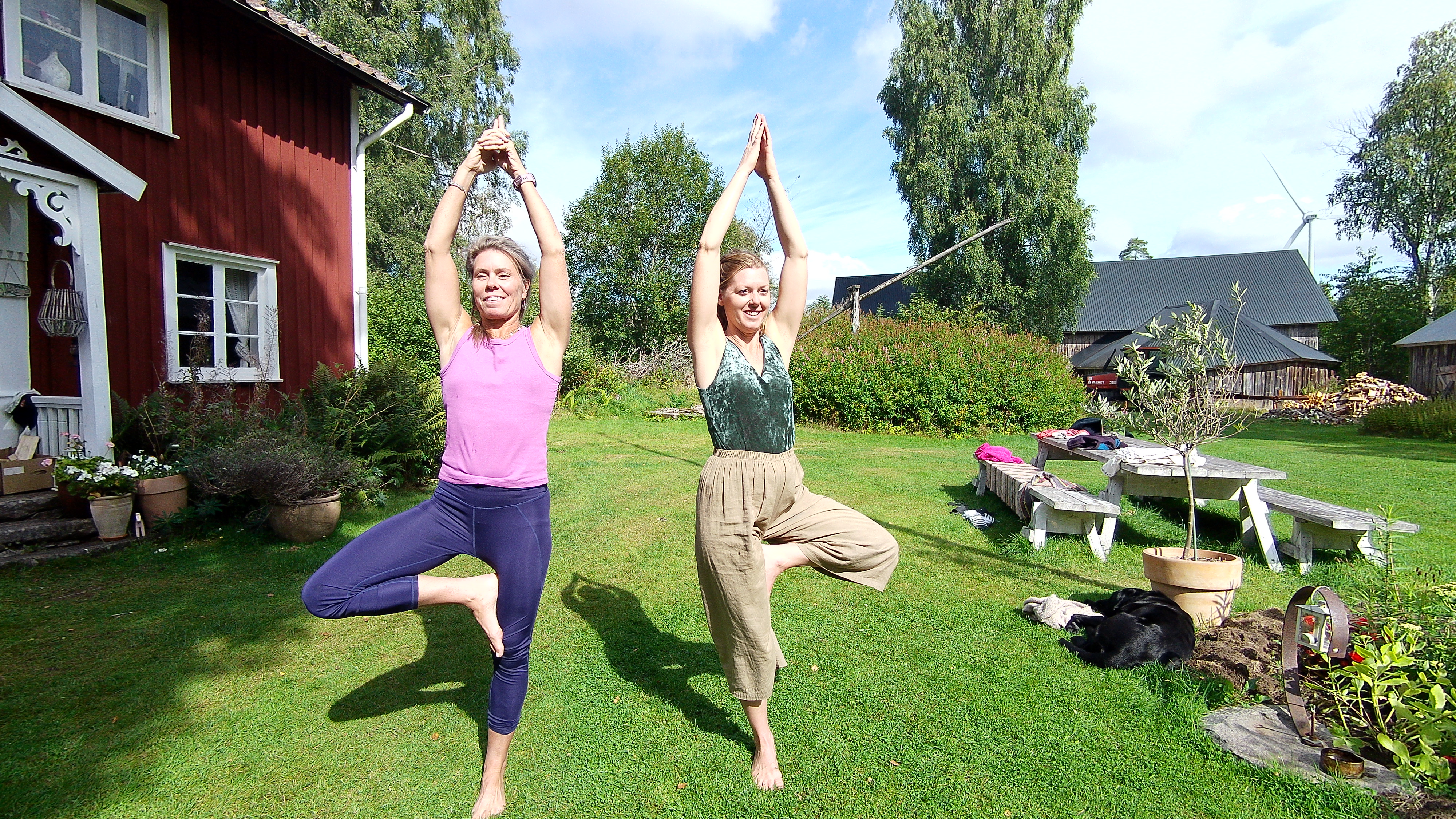 Yoga practice at an earlier Awakened Hearts gathering in Sweden